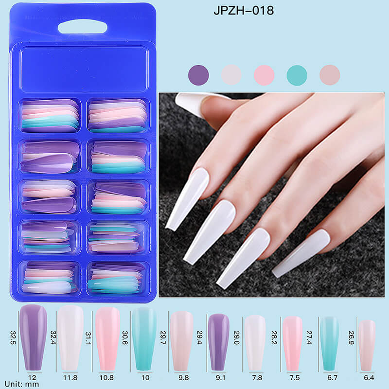 DIY false nail press on nails long ballet pure tips 100 pcs