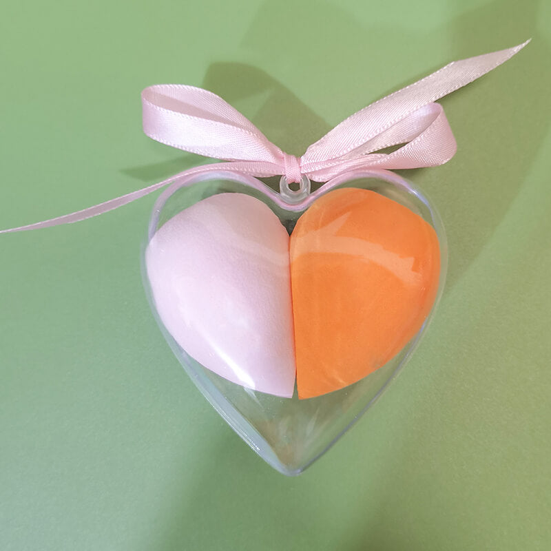 2 in 1 makeup sponge beauty blender powder puff heart-shaped soft