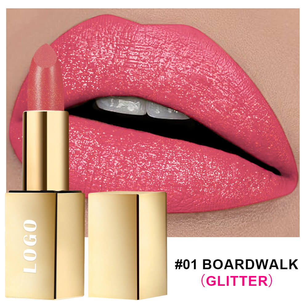 16 color glitter lipstick plumping hydrating long-lasting shimmer lipstick