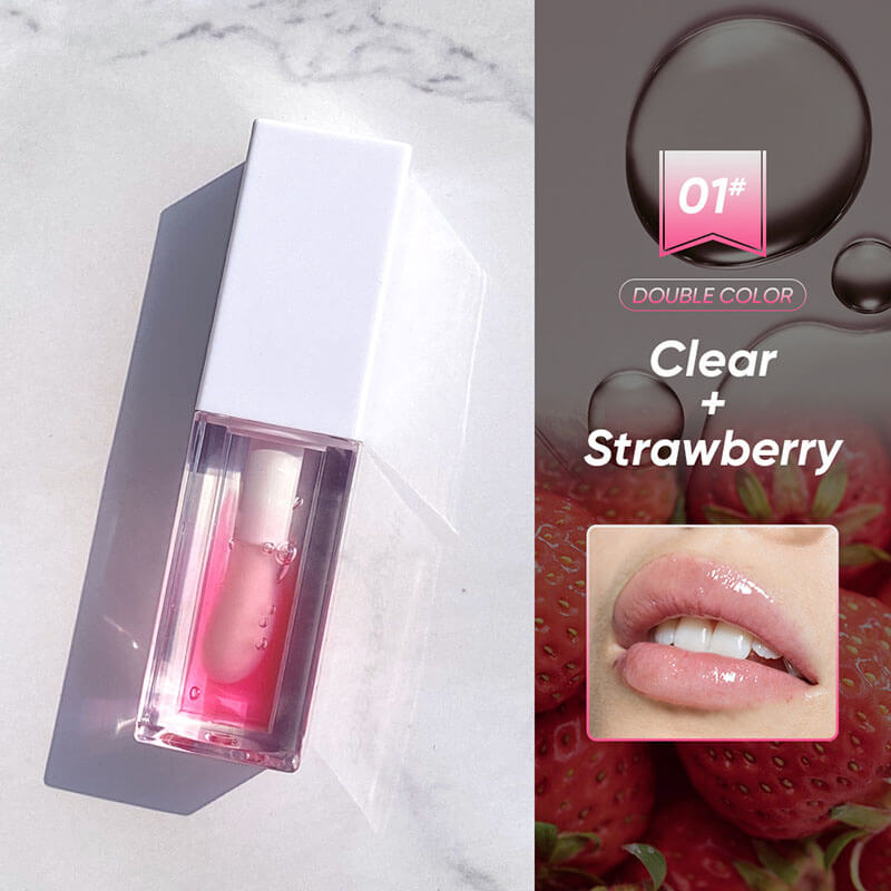 5 color lip oil lip plumping two-color plant fruit lip gloss moisturizing