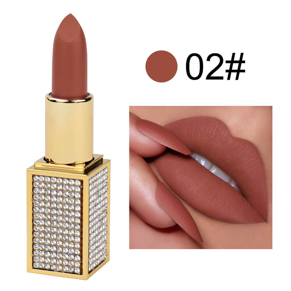 14 color matte lipstick diamond tube creamy moisturizing