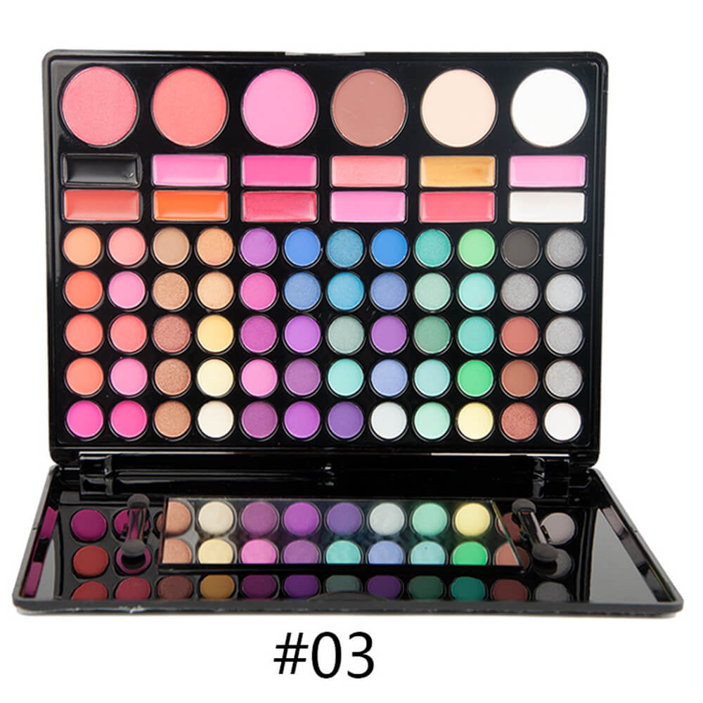 Juego de paleta de sombras de ojos con brillo de labios de 78 colores