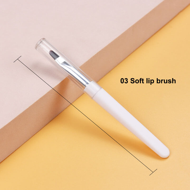 White makeup brush silicone lip eyebrow eyeliner brushes portable