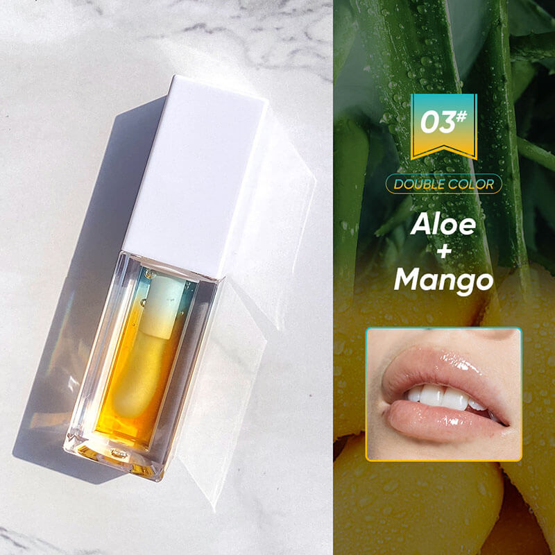 5 color lip oil lip plumping two-color plant fruit lip gloss moisturizing