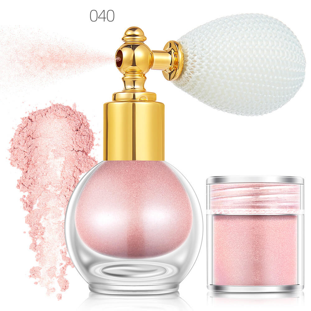 14 color highlighter powder glitter luminous spray face body hair (1 bottle spray + 1 refill)