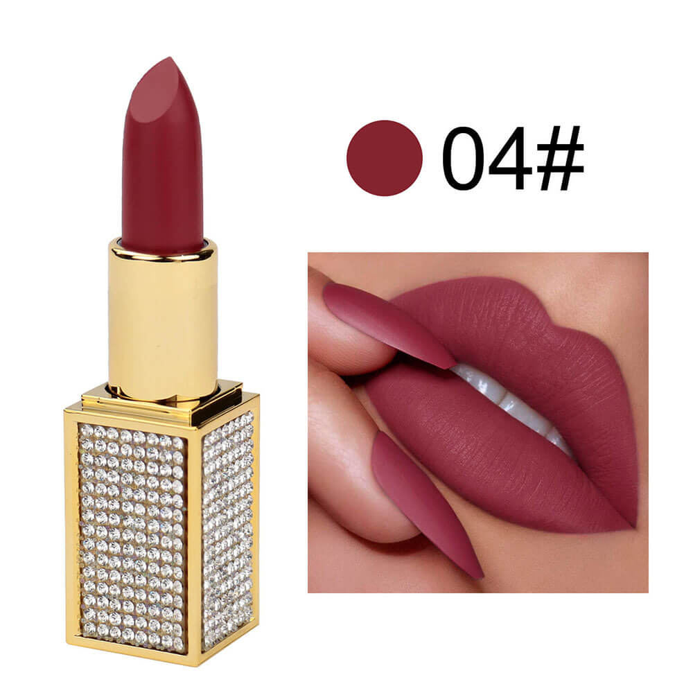 14 color matte lipstick diamond tube creamy moisturizing