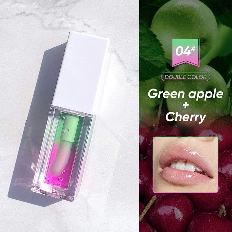 5 color lip oil lip plumping two-color plant fruit lip gloss moisturizing