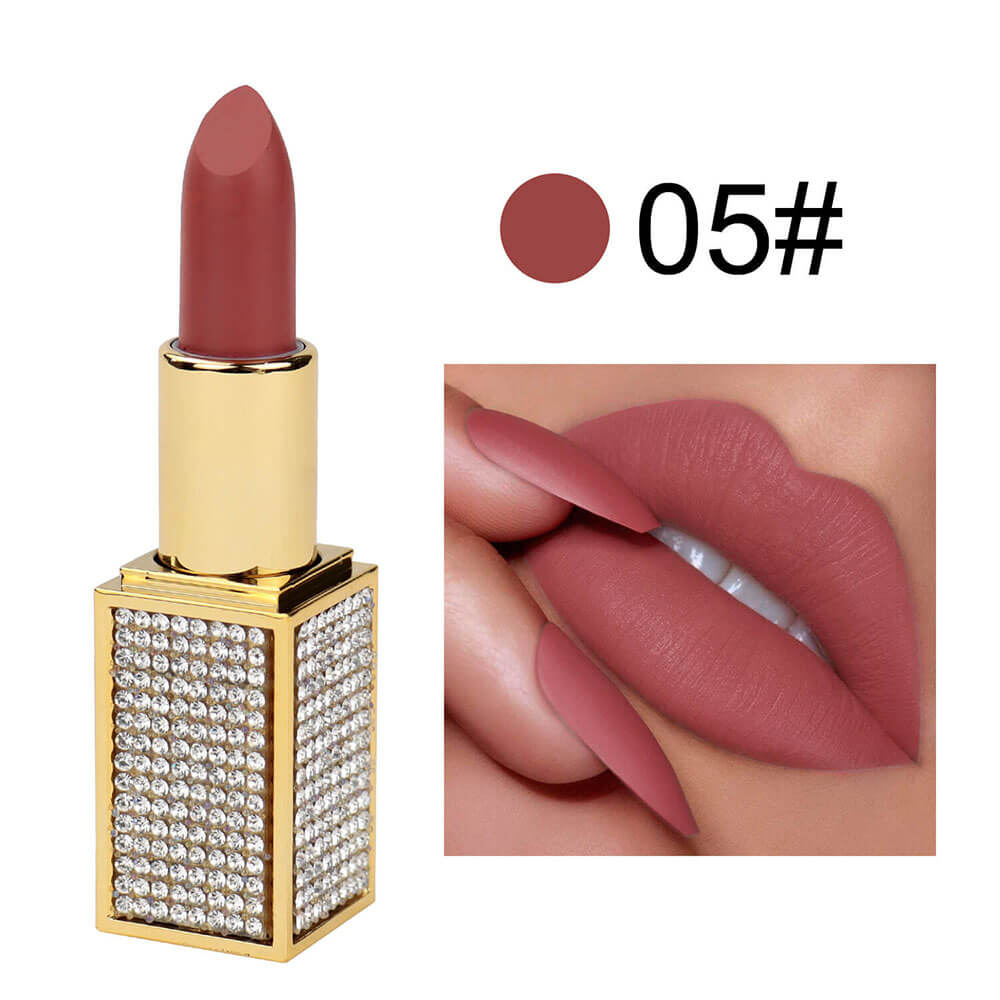 14 color matte lipstick diamond tube creamy moisturizing