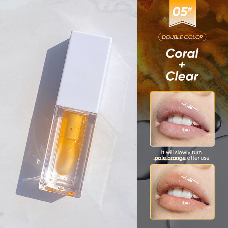 5 color lip oil lip plumping two-color plant fruit lip gloss moisturizing