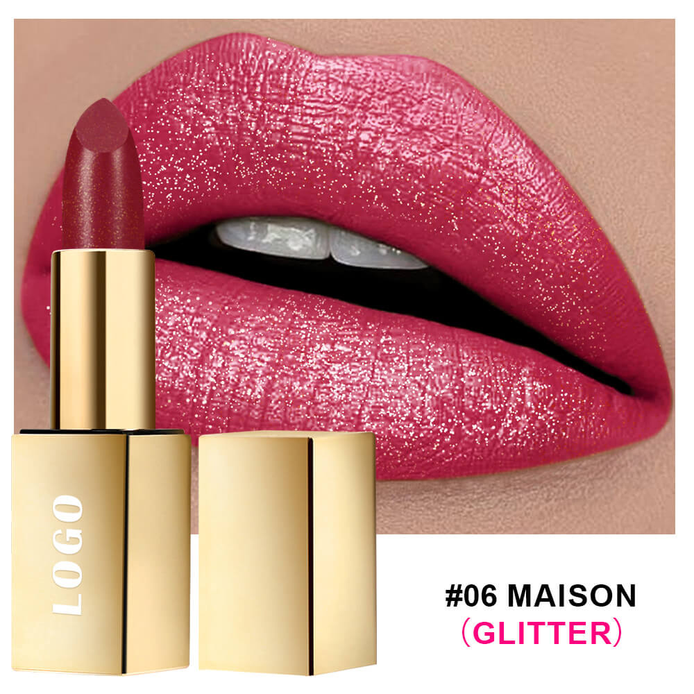 16 color glitter lipstick plumping hydrating long-lasting shimmer lipstick
