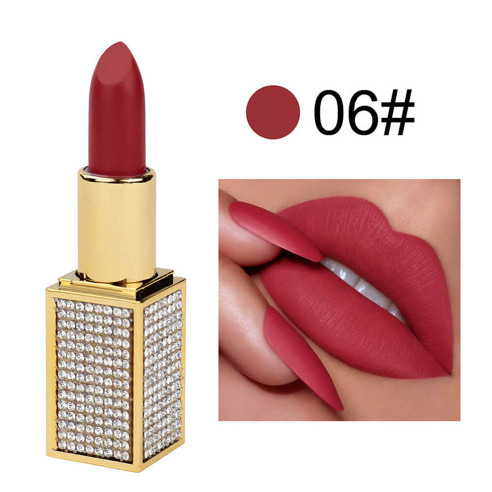 14 color matte lipstick diamond tube creamy moisturizing