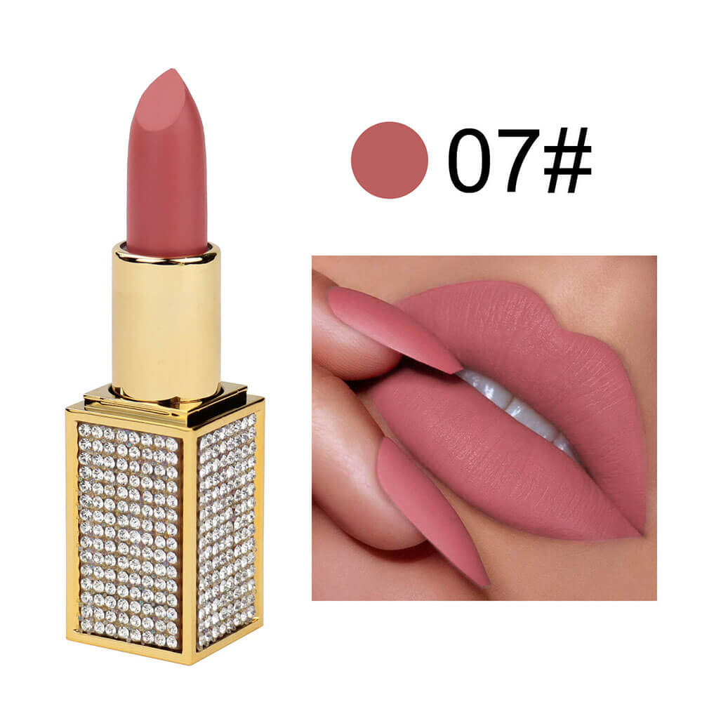 14 color matte lipstick diamond tube creamy moisturizing