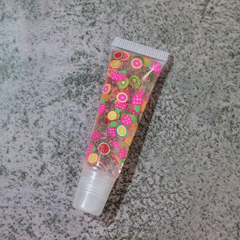 Gloss à lèvres transparent, hydratant, parfum fruité, 8 couleurs, vegan