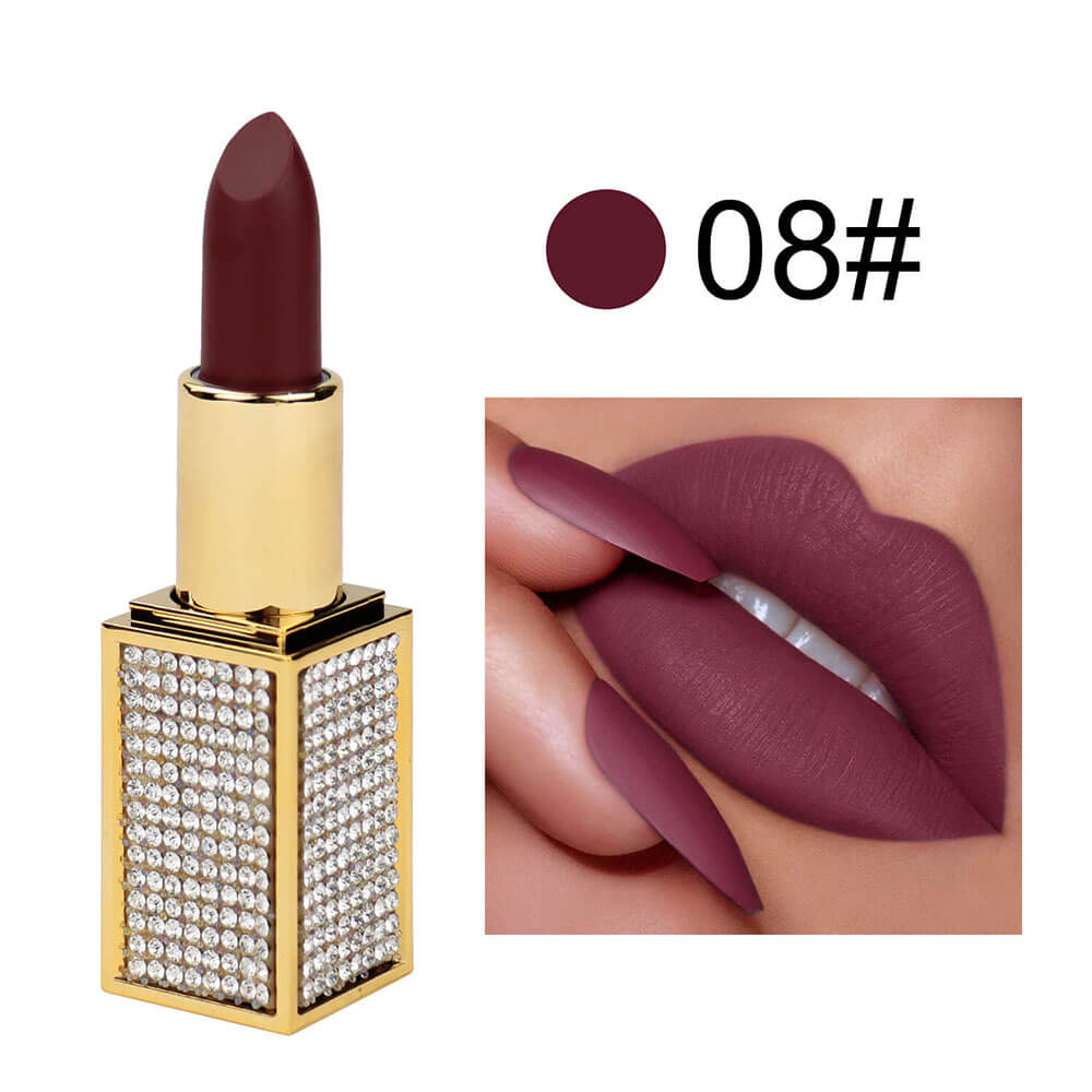 14 color matte lipstick diamond tube creamy moisturizing