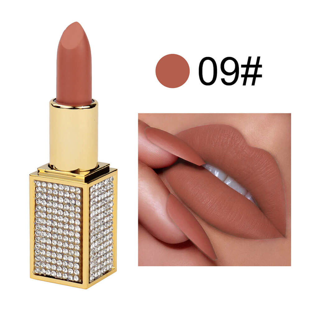14 color matte lipstick diamond tube creamy moisturizing