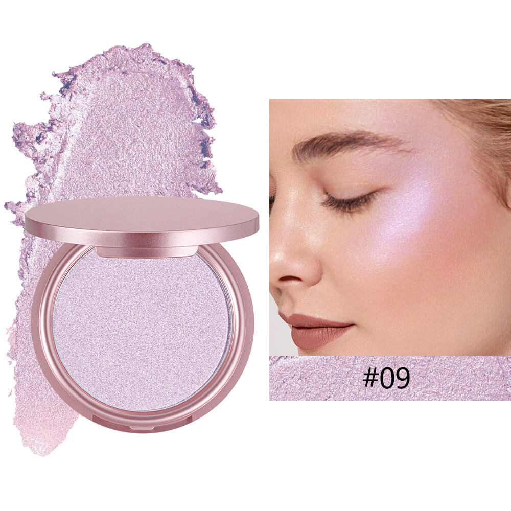 9-Shade Highlighter Compact Shimmer Soft Creamy Skin-Adhering Long Lasting