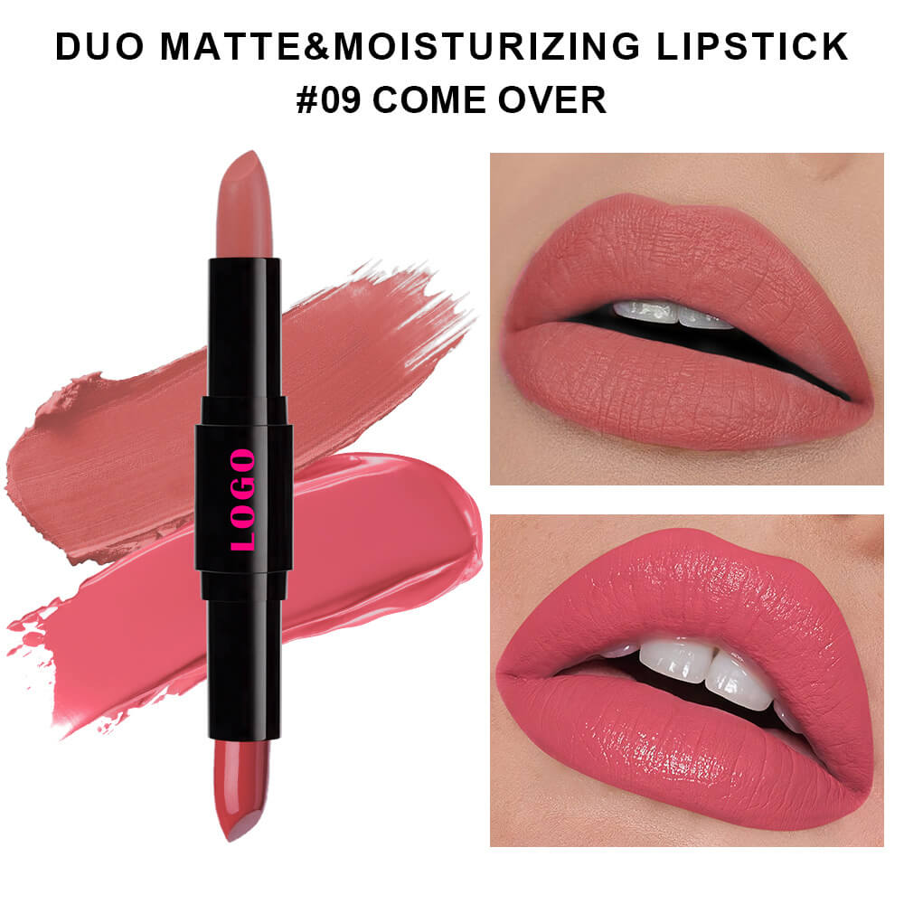 12-Color 2-in-1 Matte & Moisturizing Lipstick Dual Long-Lasting Non-sticky