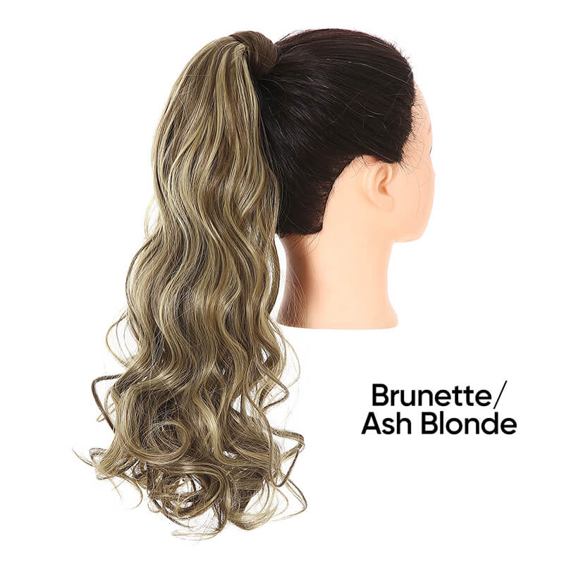 17 colors wigs hair extensions strapped ponytail long curly hair 50cm