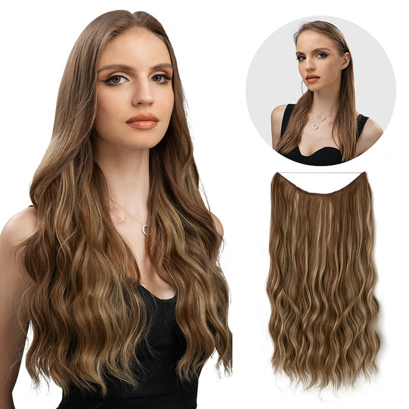 Hair extensions halo hair wig women wigs long curly hair chemical fiber