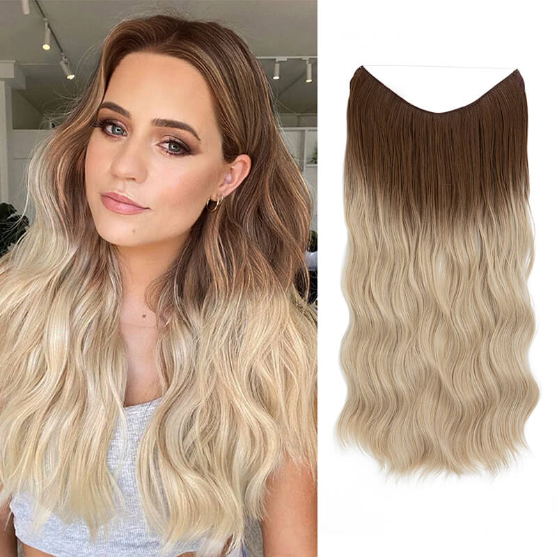 Hair extensions halo hair wig women wigs long curly hair chemical fiber