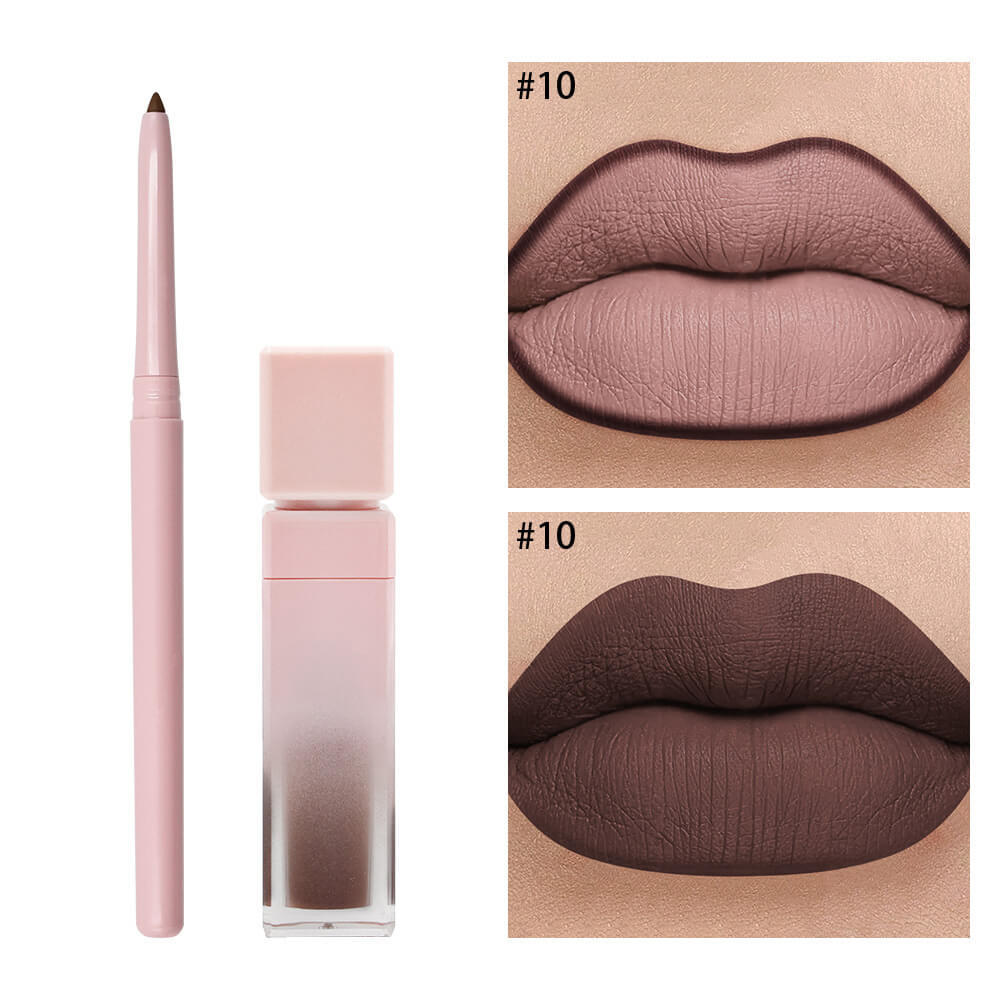 16 color pink liquid lipstick lip liner set matte waterproof long lasting