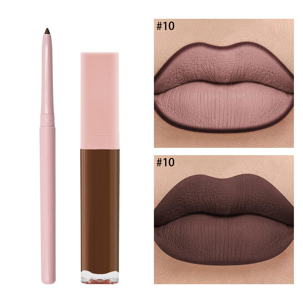 16 color 2 in 1 matte liquid lipstick lip liner set long lasting high pigment