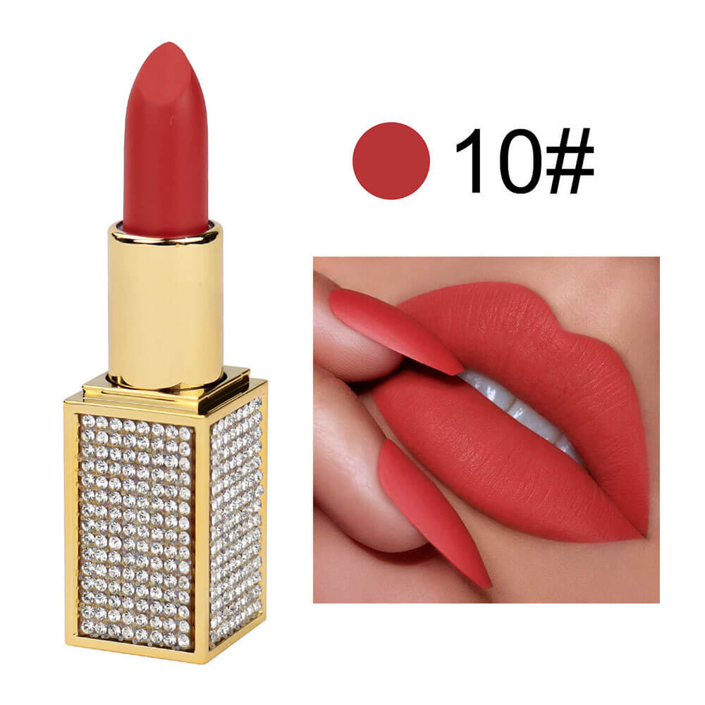 14 color matte lipstick diamond tube creamy moisturizing