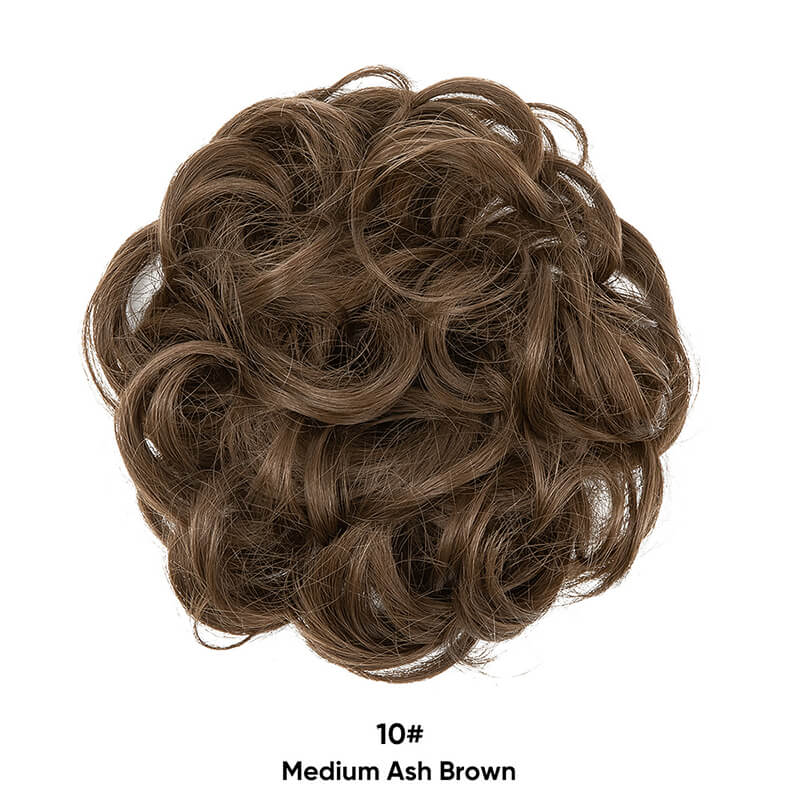 Curly hair buns wigs ball head wigs elastic hair buns flower
