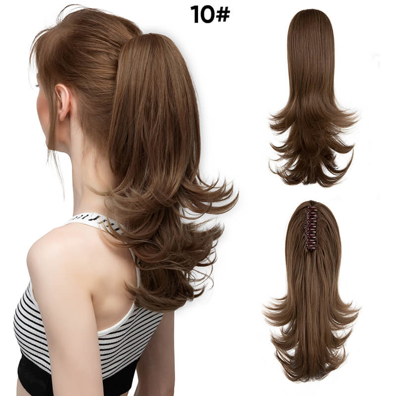 Short wigs hair extensions curly ponytail natural fluffy ponytail with clip