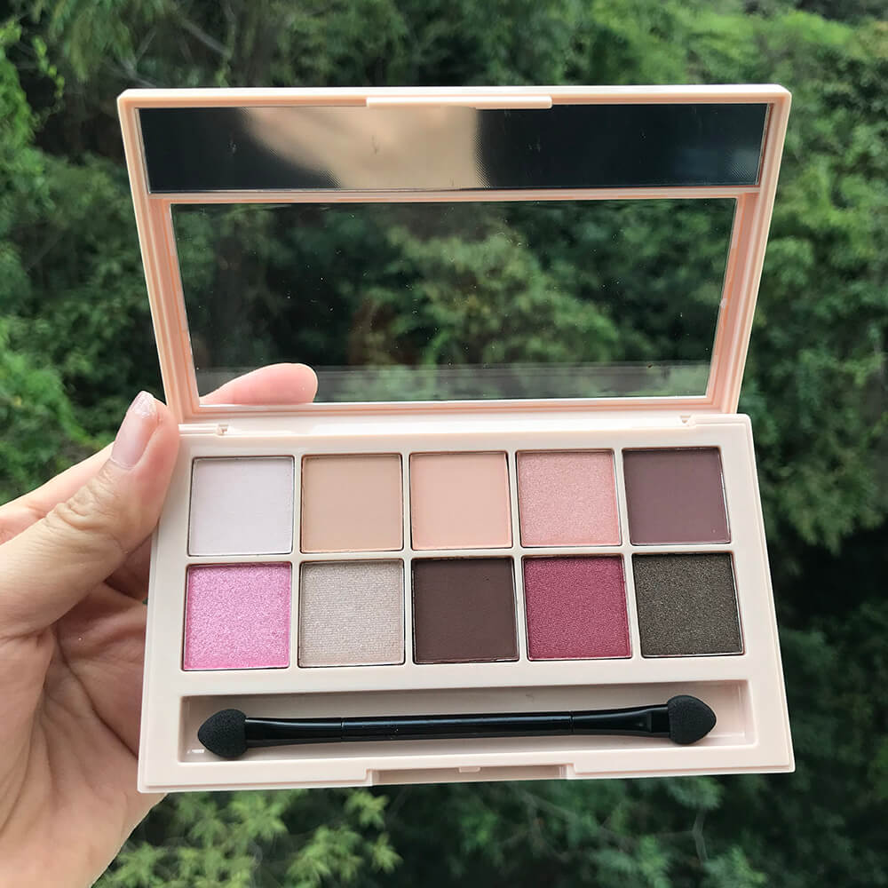 10 color nude eyeshadow palette powder with makeup brush vegan