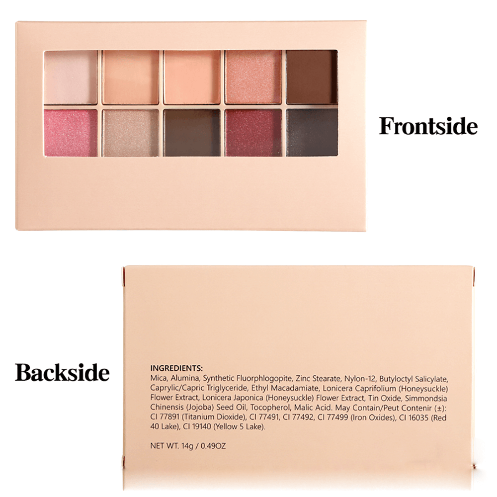 10 color nude eyeshadow palette powder with makeup brush vegan