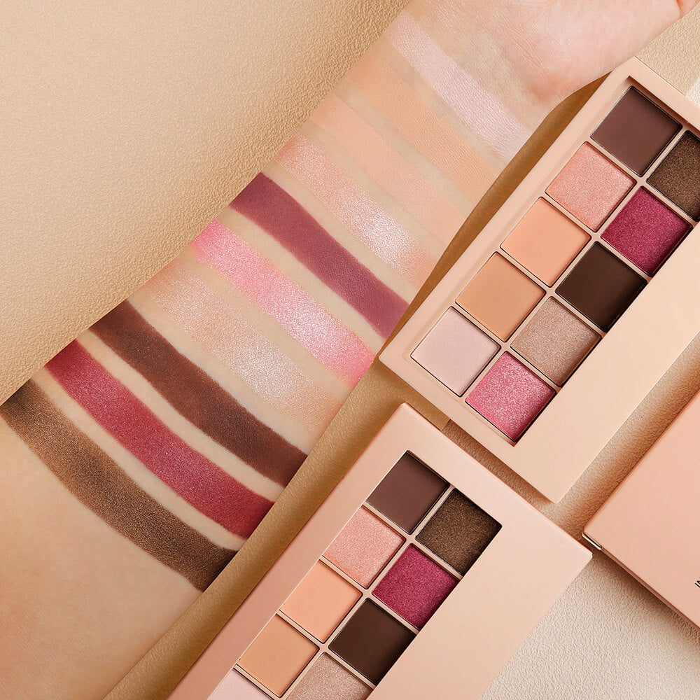 10 color nude eyeshadow palette powder with makeup brush vegan