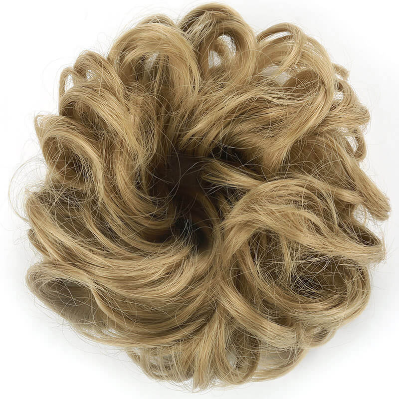 Curly hair buns wigs ball head wigs elastic hair buns flower