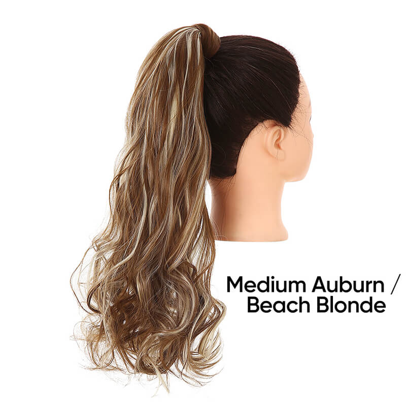17 colors wigs hair extensions strapped ponytail long curly hair 50cm