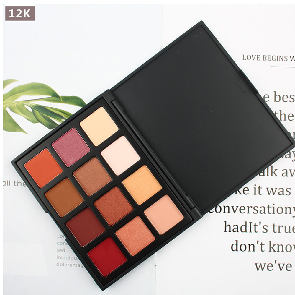12 color eyeshadow palette dark earth tones waterproof long lasting