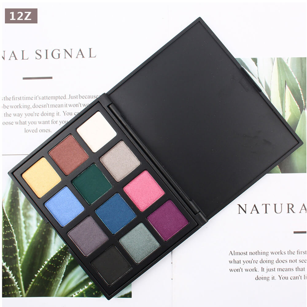 12 color eyeshadow palette dark earth tones waterproof long lasting