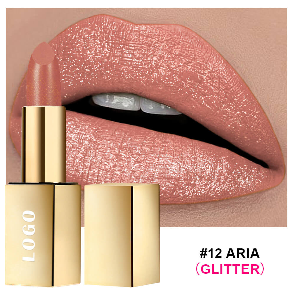 16 color glitter lipstick plumping hydrating long-lasting shimmer lipstick