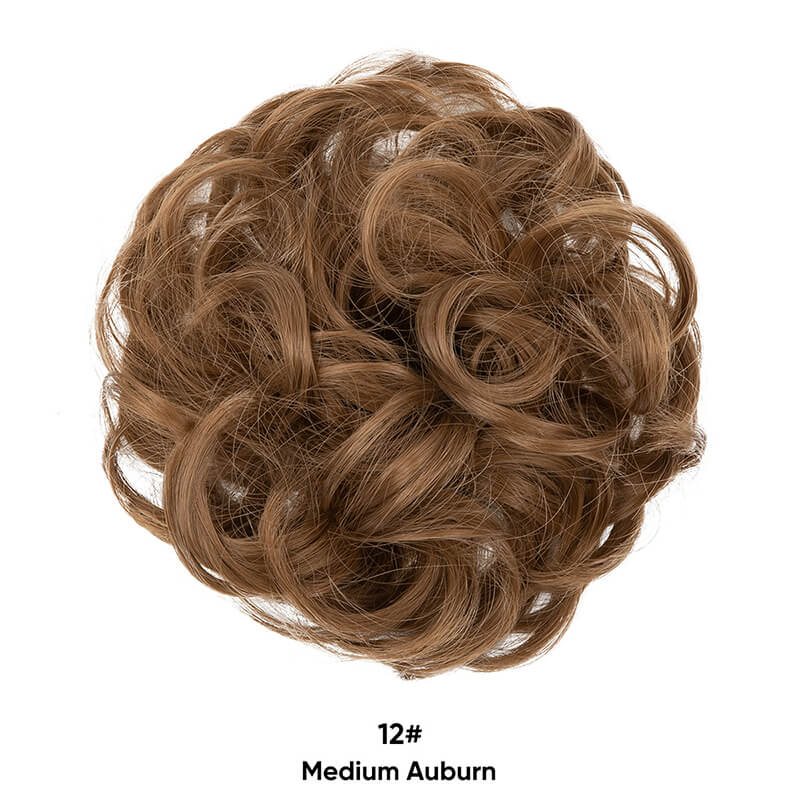 Curly hair buns wigs ball head wigs elastic hair buns flower