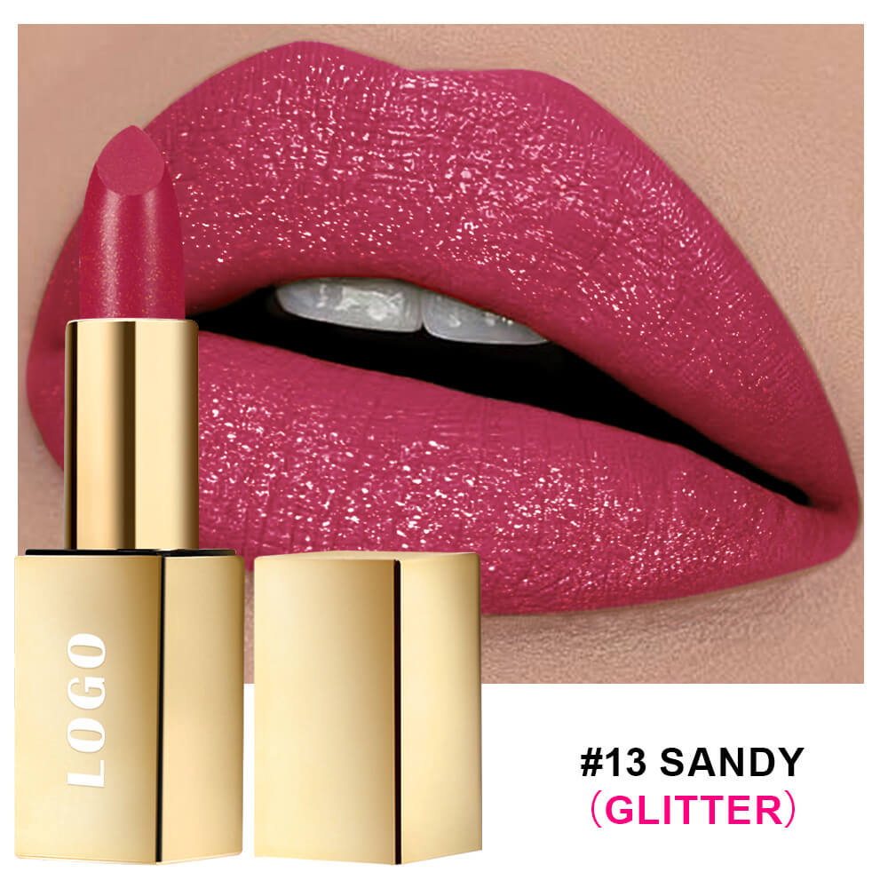 16 color glitter lipstick plumping hydrating long-lasting shimmer lipstick