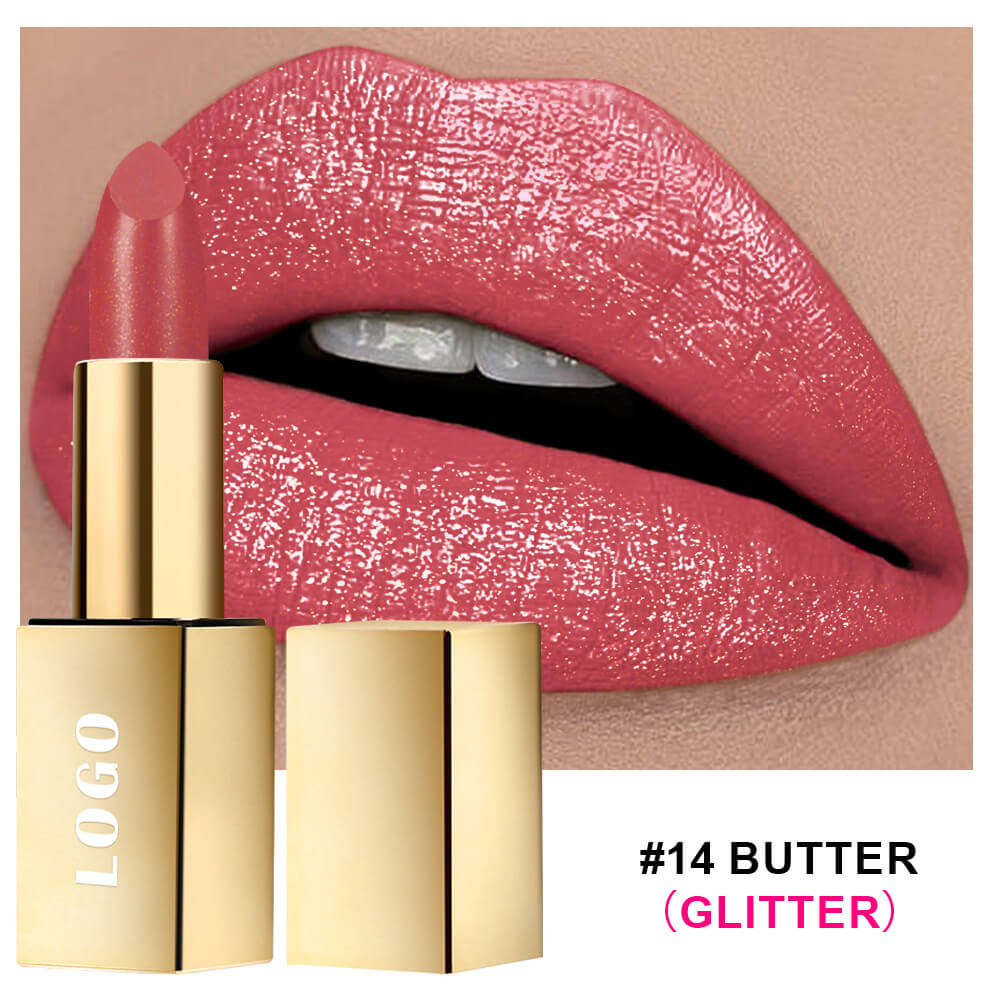 16 color glitter lipstick plumping hydrating long-lasting shimmer lipstick