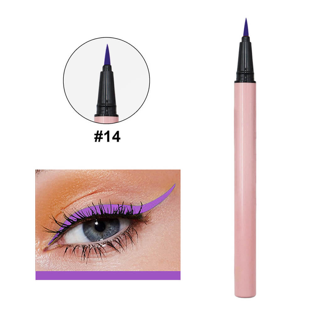 24 color pink liquid eyeliner pencil colorful waterproof long lasting