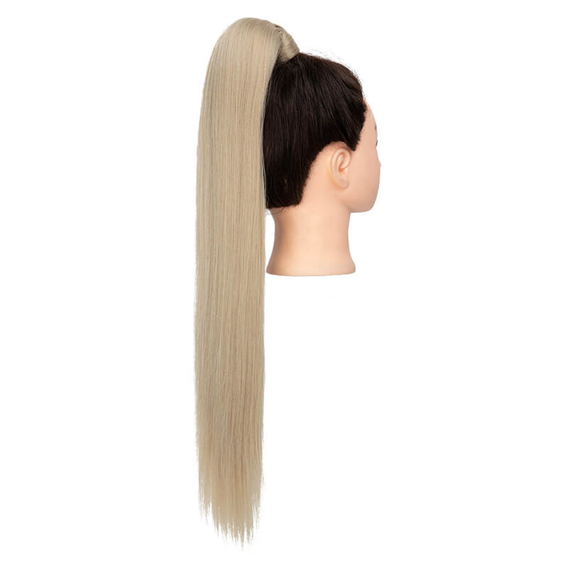 Wigs velcro ponytail matte silk long straight hair wrapped wig 23.6 inch