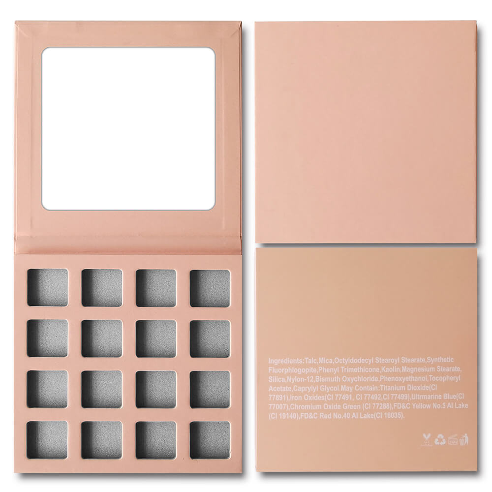 16 color DIY eyeshadow palette square color 22mm high pigmented waterproof