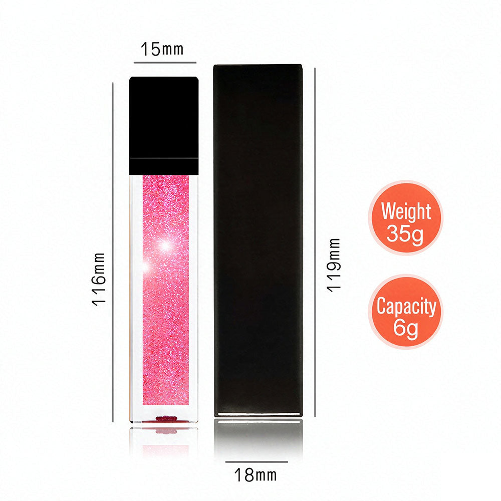 12 Color Glitter Lip Gloss Shimmer Lip Glaze Long Lasting High Pigmented Vegan