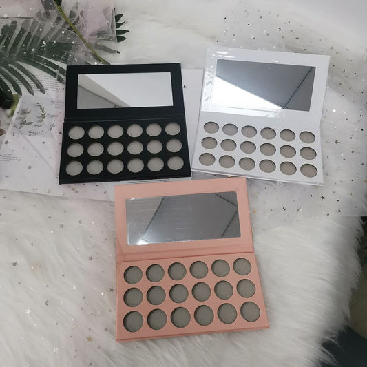 18 Color Diy Eyeshadow Palette 26mm Matte Glitter High Pigmented Print Your Logo