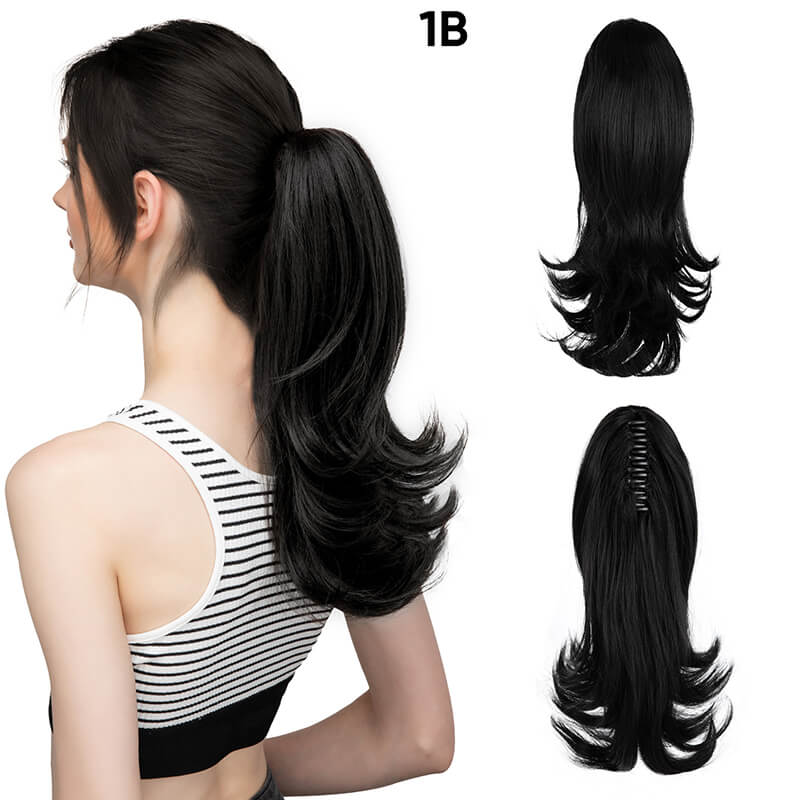 Short wigs hair extensions curly ponytail natural fluffy ponytail with clip