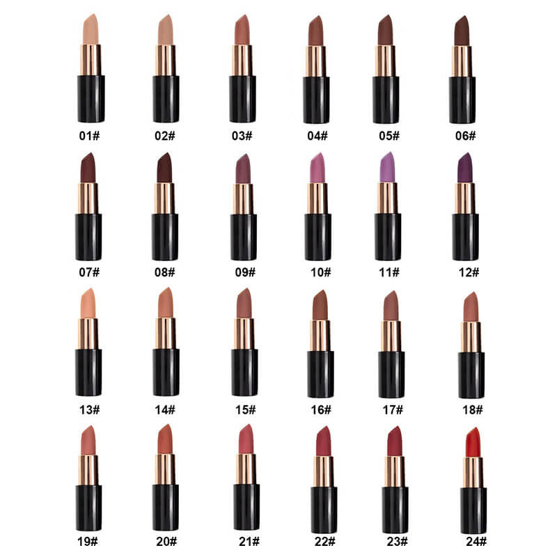 24 color matte lipstick moisturing vegan high pigmented