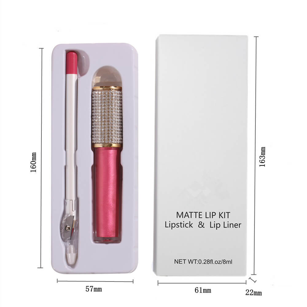 20 color matte liquid lipstick lip liner set diamond long lasting