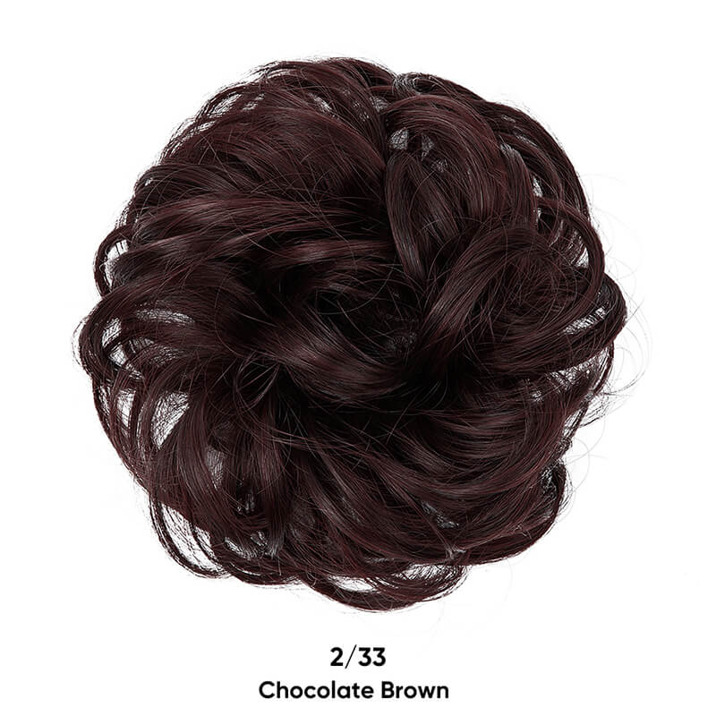 Curly hair buns wigs ball head wigs elastic hair buns flower