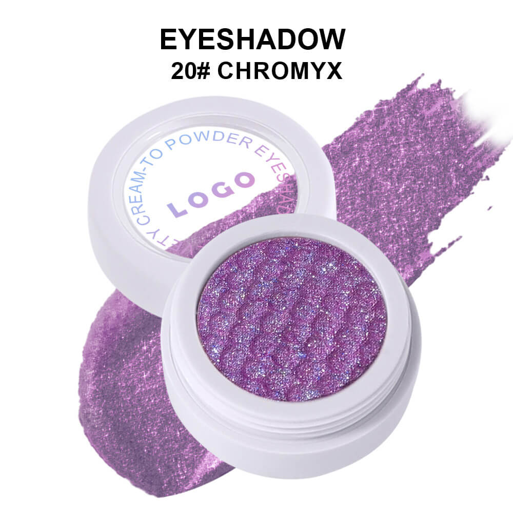 20-Color Single Eyeshadow Fine Shimmer Duochrome Glitter Pearlescent Vegan